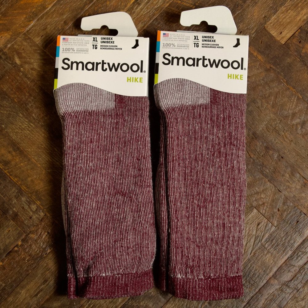 NEW - 2-PAIRS of Smartwool Mens Hike Merino Wool Crew Socks - X-Large XL